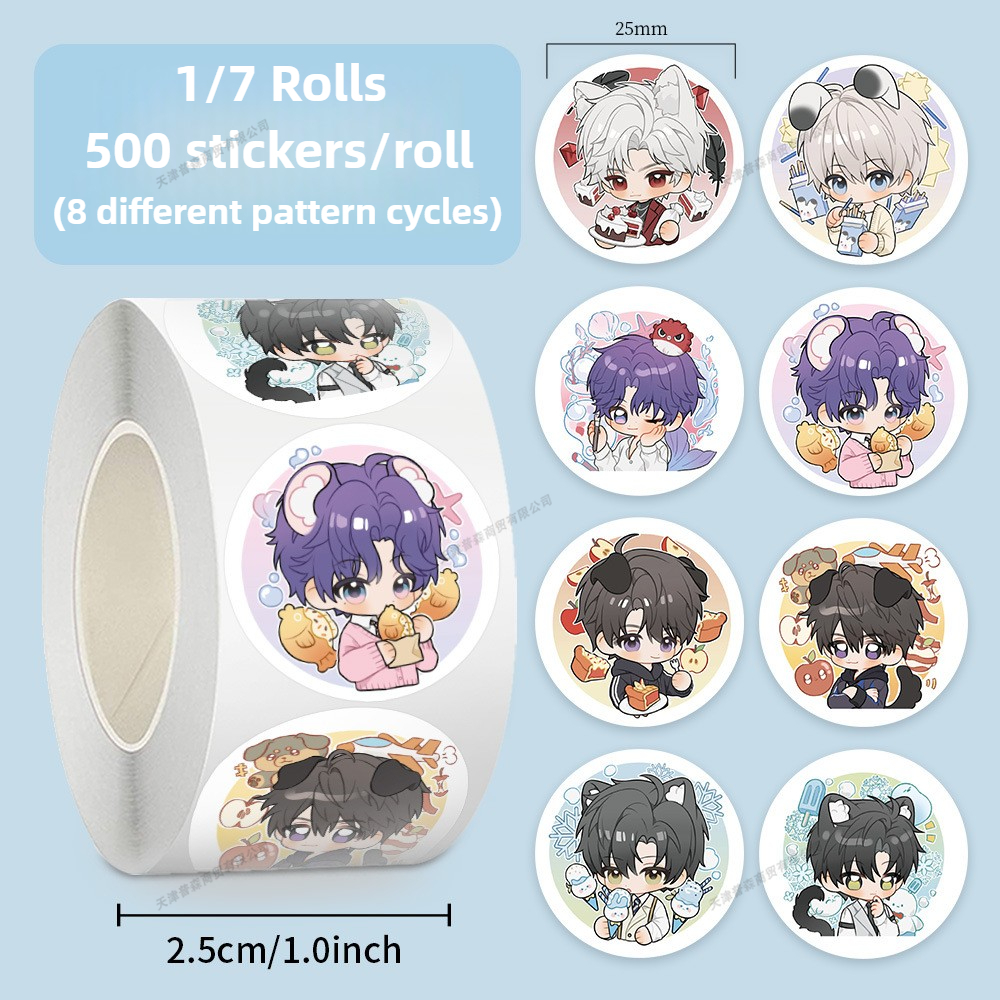Memo Pad Sticky - 500Pcs Roll Kawaii Cartoon Stickers Sets