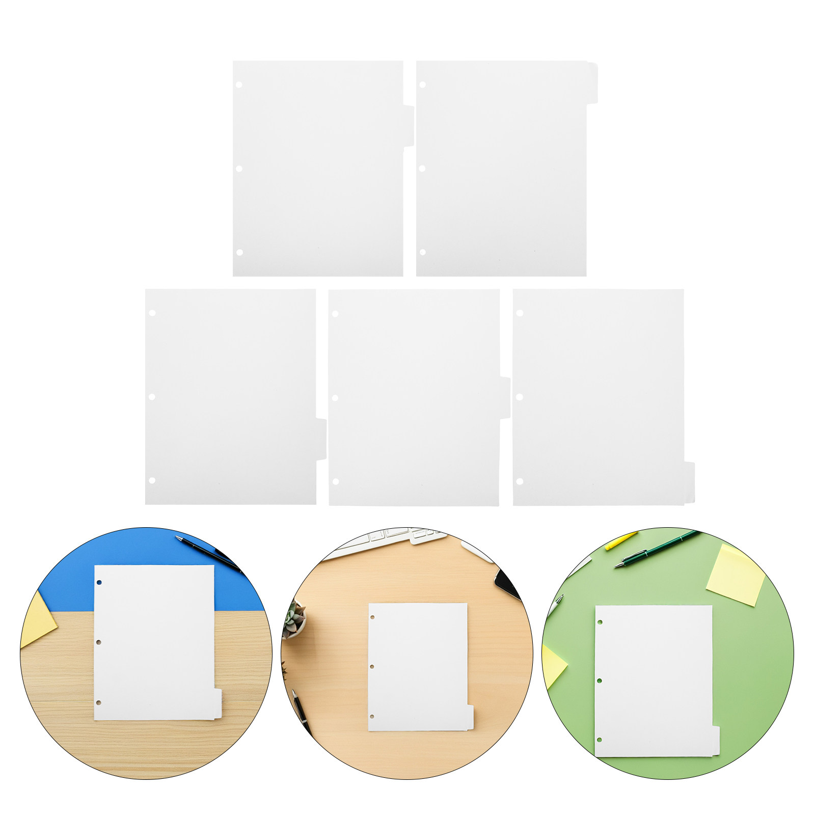 Paper Punch 3 Hole - 4Sets Blank Write on Binder Dividers