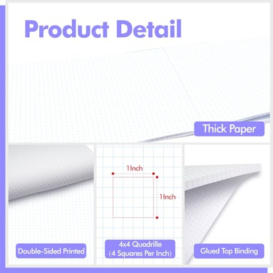 100 Sheets Graph Paper Double- - Graph Paper Pad recension och pris