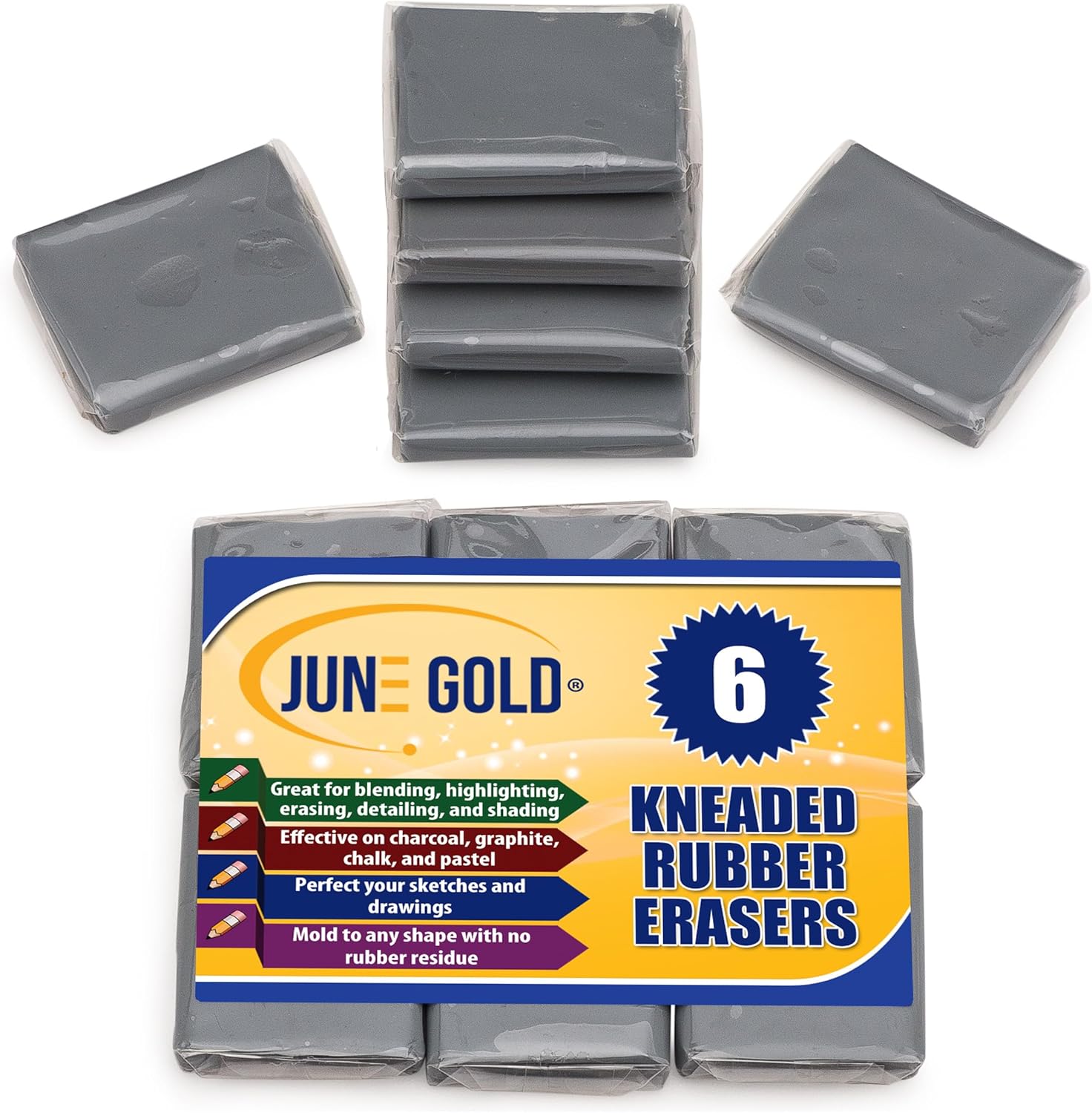 6 Pack Kneaded Erasers for Ble - Rubber Eraser Kneaded recension och pris