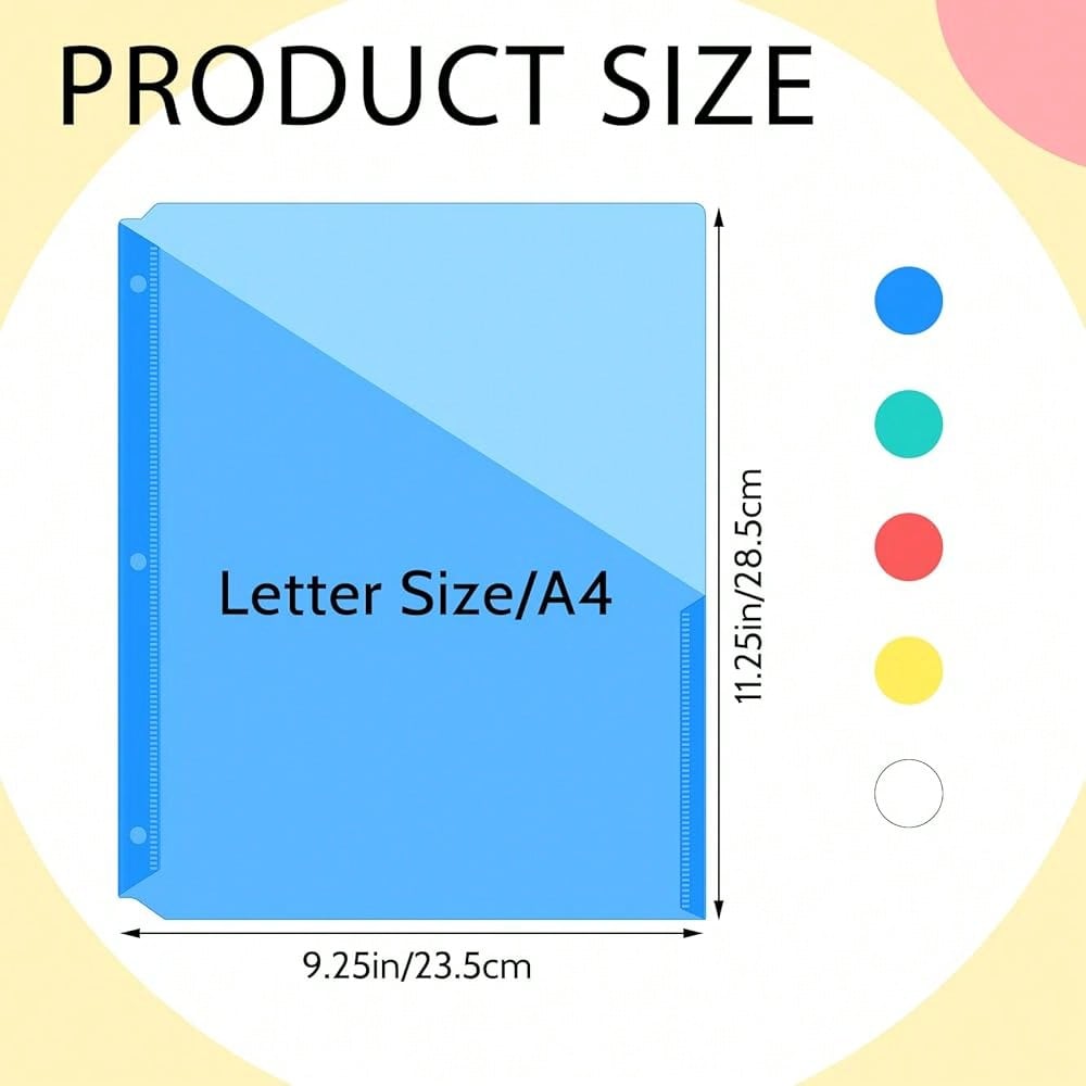 Maitys 30 Pack Binder Pockets  - Paper Punch 3 Hole recension och pris