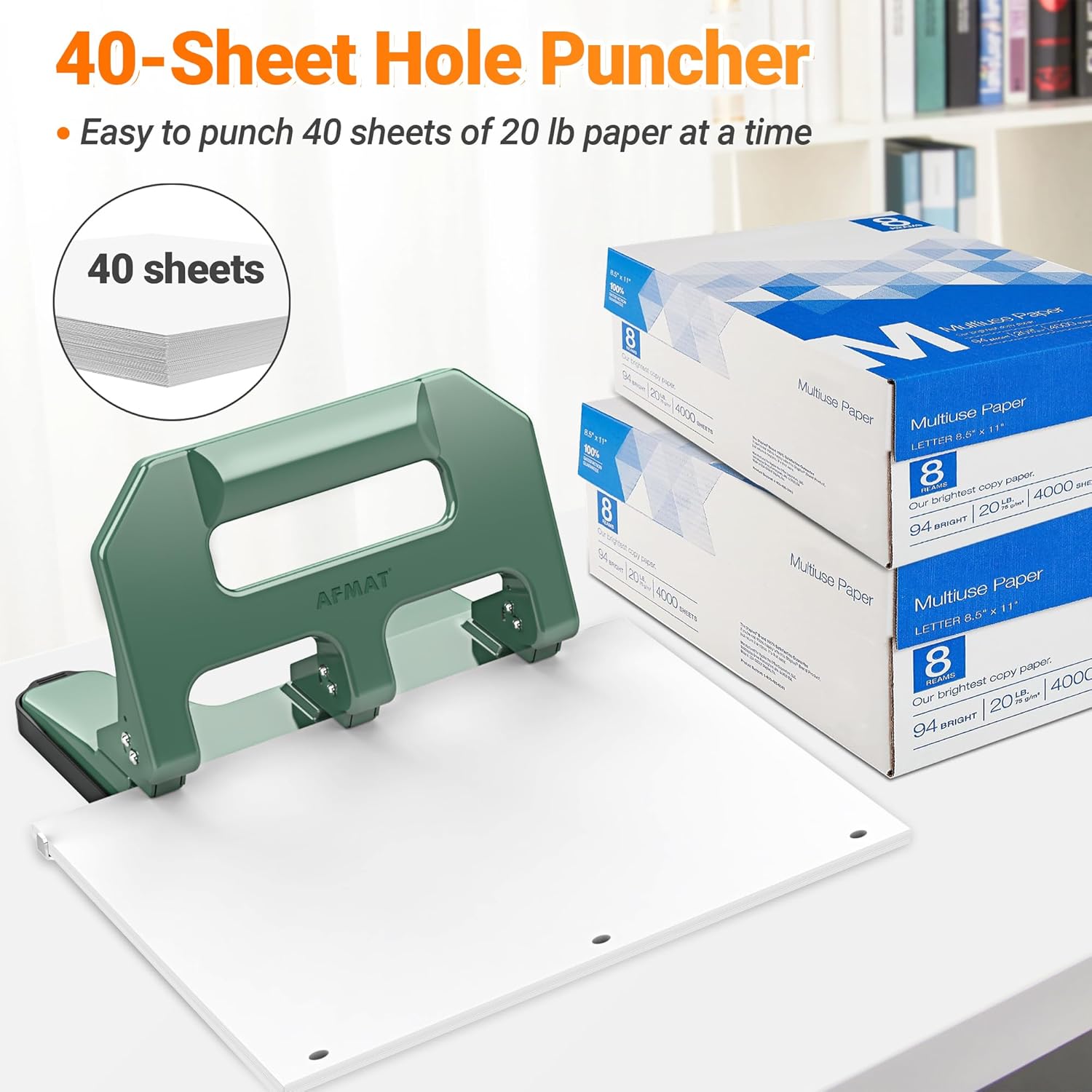 Heavy Duty 3 Hole Punch, 40-Sh - Paper Punch 3 Hole recension och pris