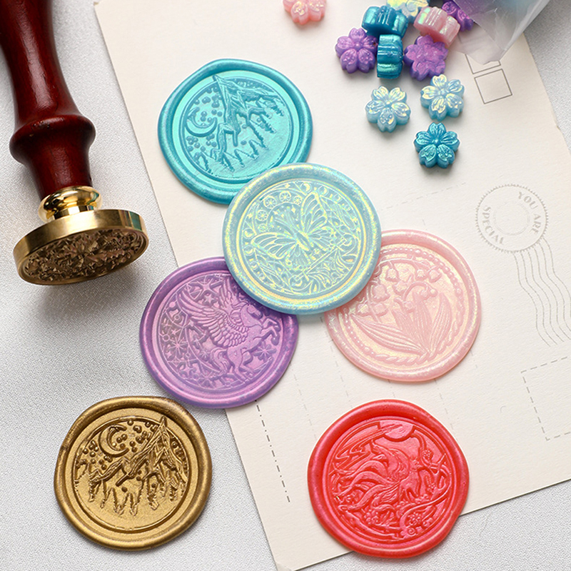 90pcs Mixed Color Glitter Saku - Wax Seal Stamp Kit recension och pris