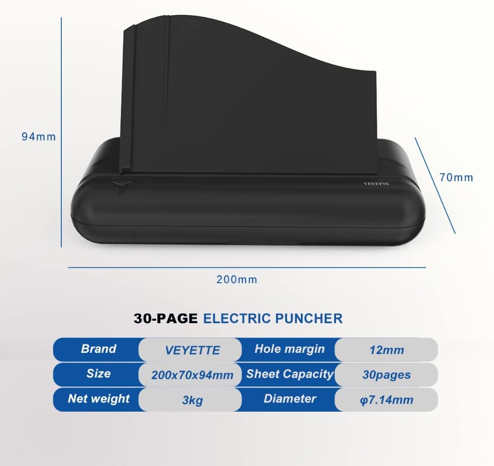 Electric 3 Hole Paper Punch, H - Paper Punch 3 Hole recension och pris