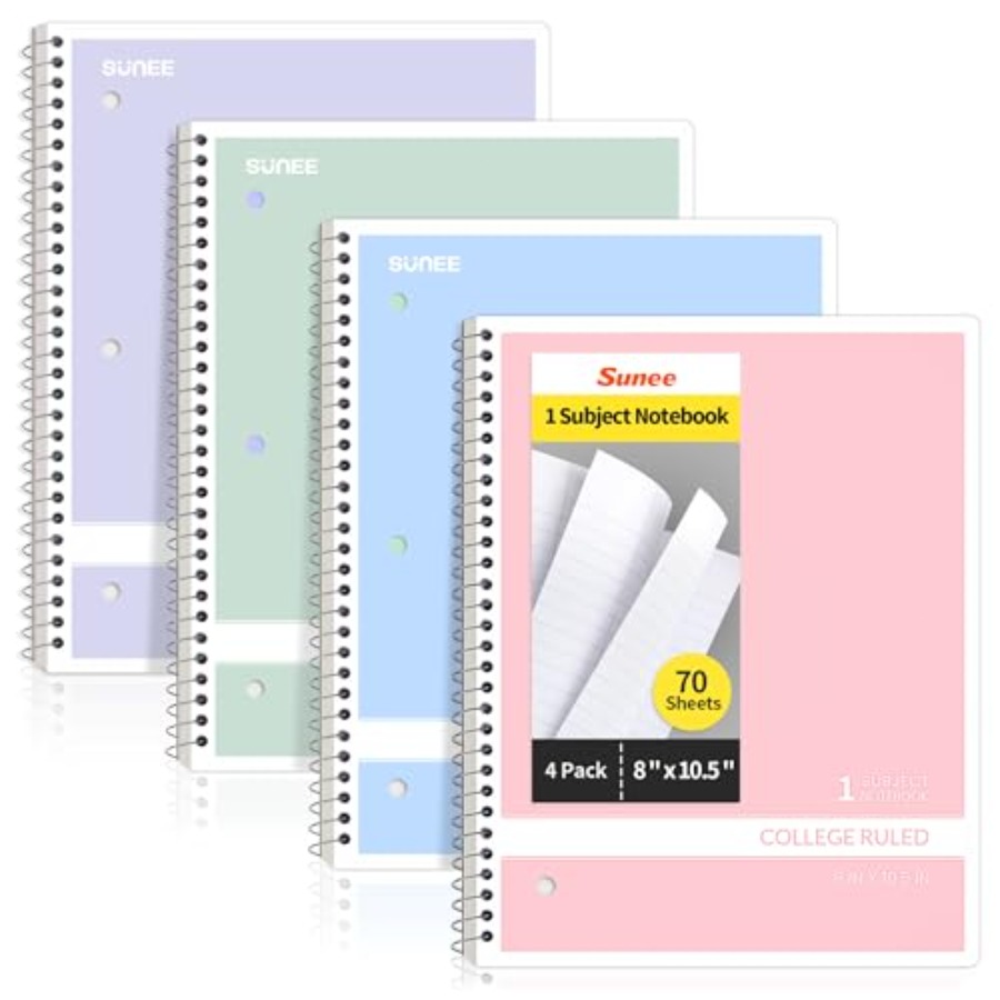 Spiral Notebooks, 1-Subject, 4 - Paper Punch 3 Hole recension och pris