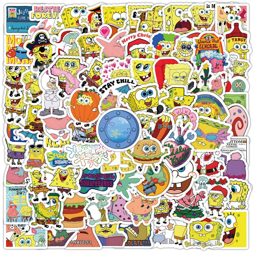 100pcs Kawaii SpongeBob Cartoo - Memo Pad Sticky recension och pris