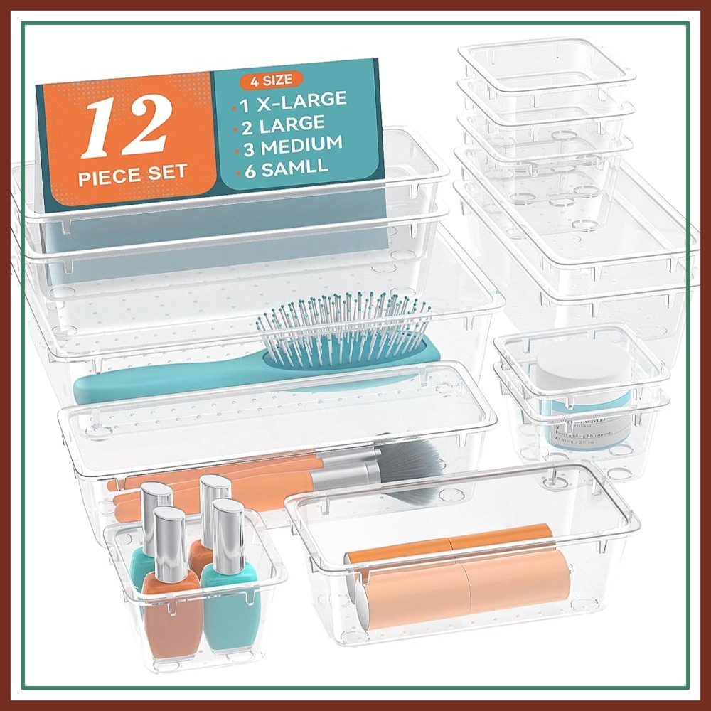 12 PCS Drawer Organizer Set, 4 - Stationery Office recension och pris