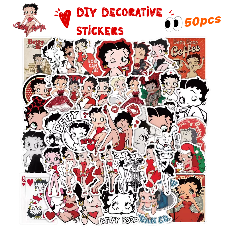 New 50PCS Betty Boop Sticker A - Memo Pad Sticky recension och pris