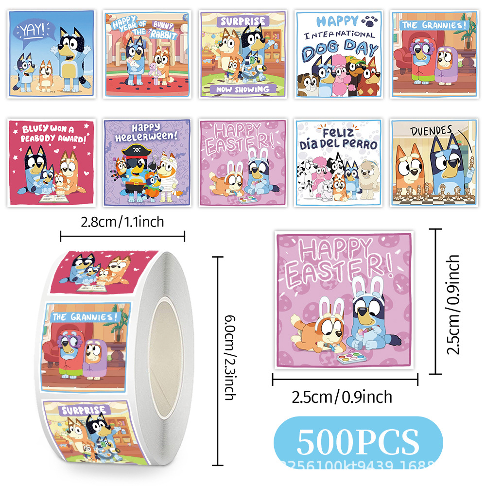 Wholesale 500Pcs/Roll Bluey St - Memo Pad Sticky recension och pris