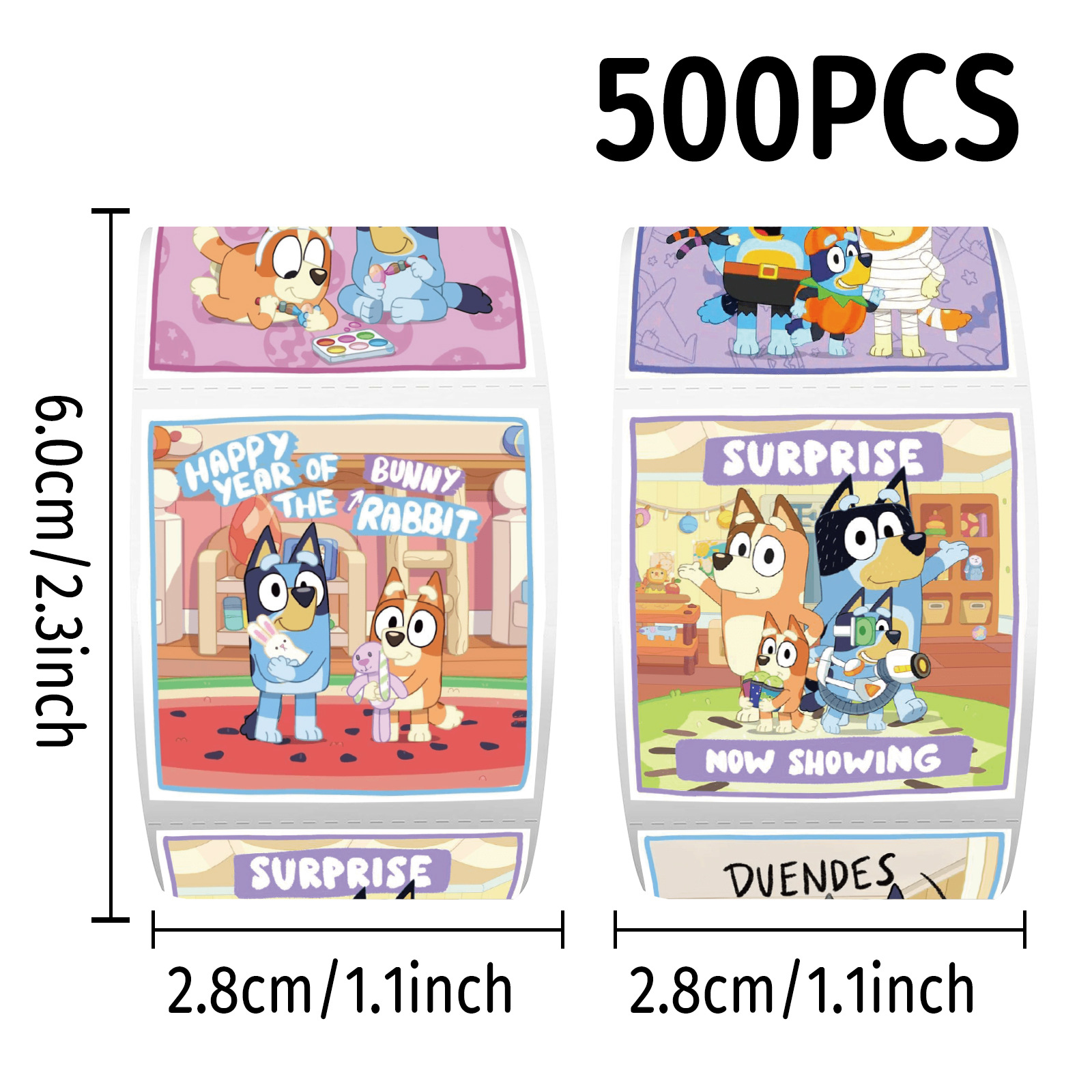 Wholesale 500Pcs/Roll Bluey St - Memo Pad Sticky recension och pris