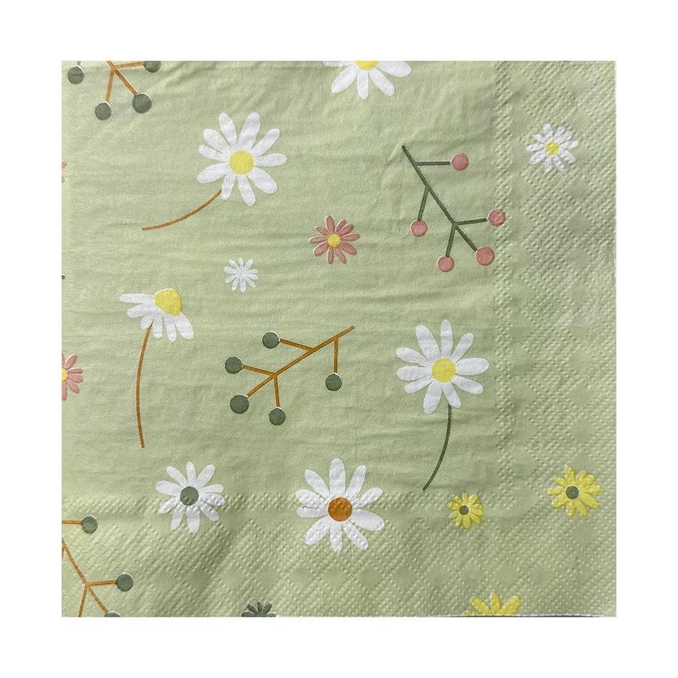 Chamomile Printed Napkin Green - Graph Paper Pad recension och pris