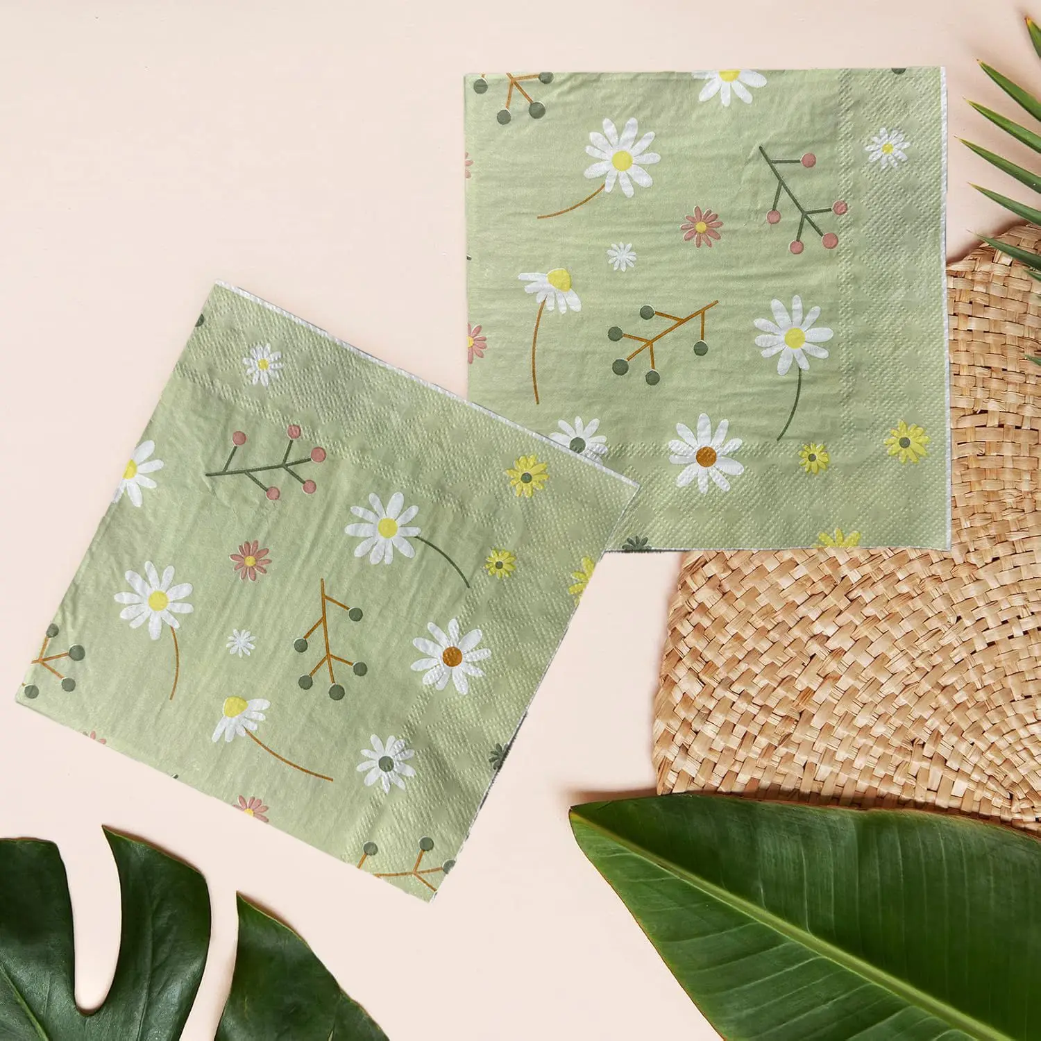 Chamomile Printed Napkin Green - Graph Paper Pad recension och pris