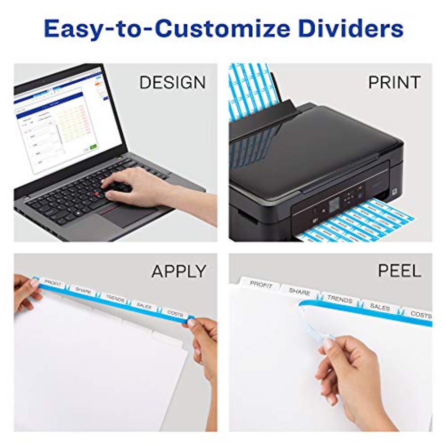 Dividers for 3 Ring Binder Eas - Index Tab Divider recension och pris