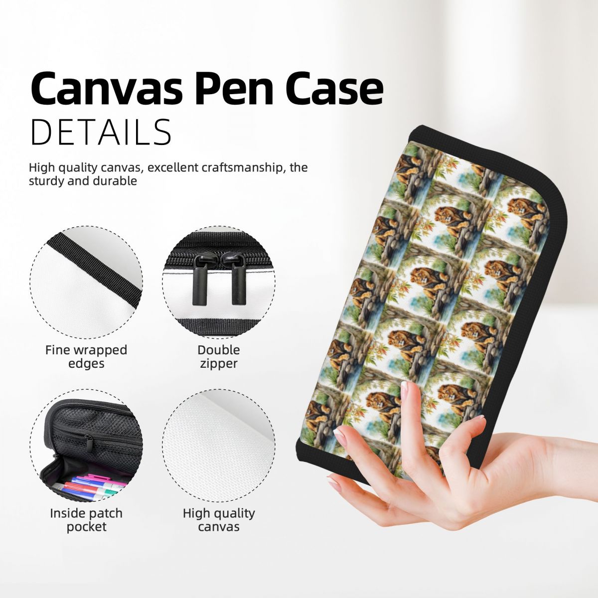A Lion In A Forest Pencil Case - Lion Stationery & Office Supply(Kunshan)Co.Ltd recension och pris