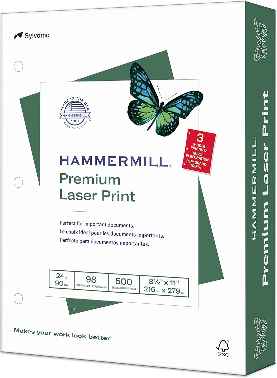 24lb Laser Printer Paper, 8.5x - Paper Punch 3 Hole recension och pris
