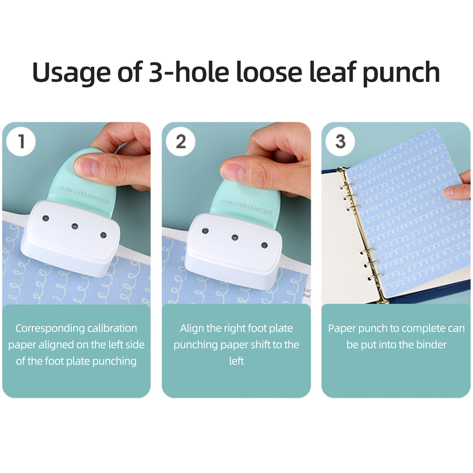 New 4mm Hole Puncher Daily Pla - Paper Punch 3 Hole recension och pris